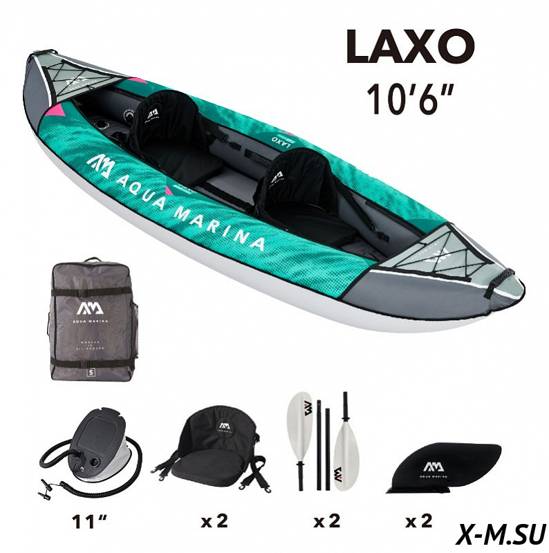 Каяк надувной двухместный с веслами AQUA MARINA Laxo-320 Каяк надувной двухместный с веслами AQUA MARINA Laxo-320